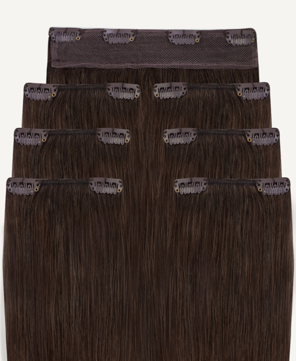 clip-in hair extensions #4 medium brown. - 16" / Extra Volume