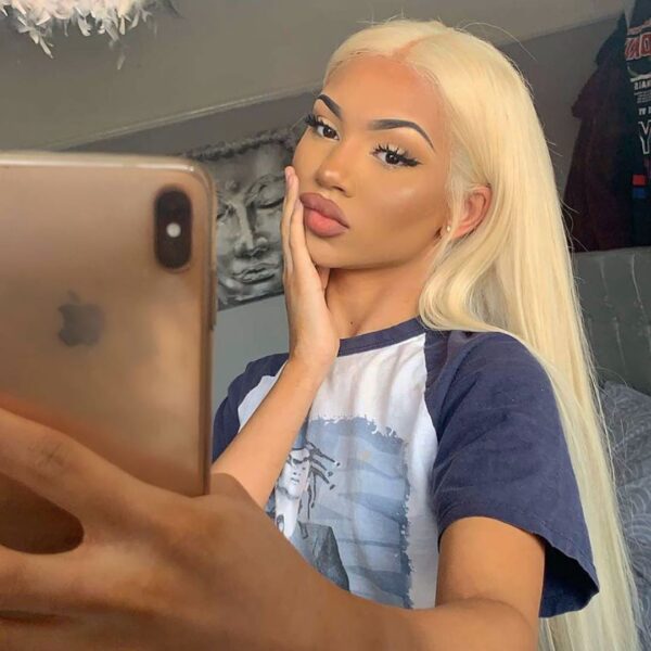 Sunber Hair 3 Bundles 613 Blonde Straight Human Hair Weaves With 4X4 Lace Closure - 12 12 12+10