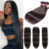 Sunber Hair Peruvian Straight Hair Bundles 3 Bundles With 4x4 inch Swiss Lace Closure, 8"-30" in stocks - 20 22 24+16