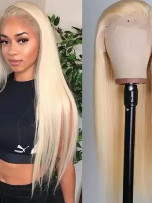 613 Blonde Straight Wig 180% Density Wig 360 Transparent Lace Front Wigs - 360 Lace / 180% / 24inch