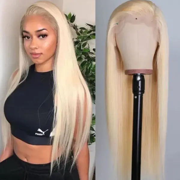 613 Blonde Straight Wig 180% Density Wig 360 Transparent Lace Front Wigs - 360 Lace / 150% / 26inch