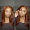 Reddish Brown Wig 150% Density 360 Lace Straight Closure Lace Wig Wig 100% Human Hair Wig - 360 Lace / 150% / 28inch