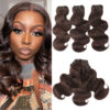Flash Sale Sunber Chocolate Brown Body Wave Hair Bundles #4 Straight Human Hair Weave 3 Pcs For Clearance Sale - 20 22 22 / Straight