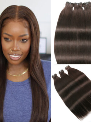 Flash Sale Sunber Chocolate Brown Body Wave Hair Bundles #4 Straight Human Hair Weave 3 Pcs For Clearance Sale - 10 12 14 / Straight