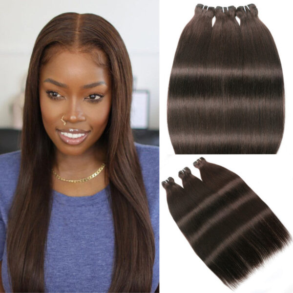 Flash Sale Sunber Chocolate Brown Body Wave Hair Bundles #4 Straight Human Hair Weave 3 Pcs For Clearance Sale - 20 22 22 / Straight