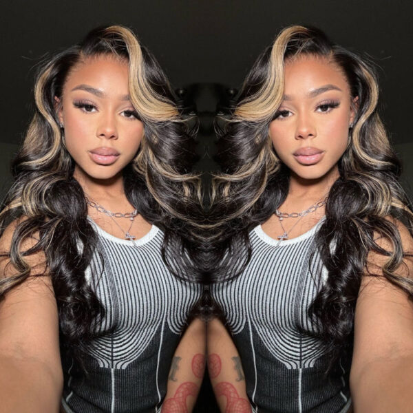 Extra 70% Off Sunber 7×5 Bye Bye Knots Chocolate Brown With Blonde Highlights Pre-Cut Lace Body Wave Wig - 14 / 13×4 Pre-Everything