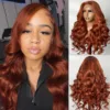 50% OFF Sunber Copper Brown Body Wave 13x4 Lace Front Wigs Pre-Plucked With Babyhair - 18 / 180%
