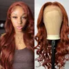 50% OFF Sunber Copper Brown Body Wave 13x4 Lace Front Wigs Pre-Plucked With Babyhair - 18 / 180%