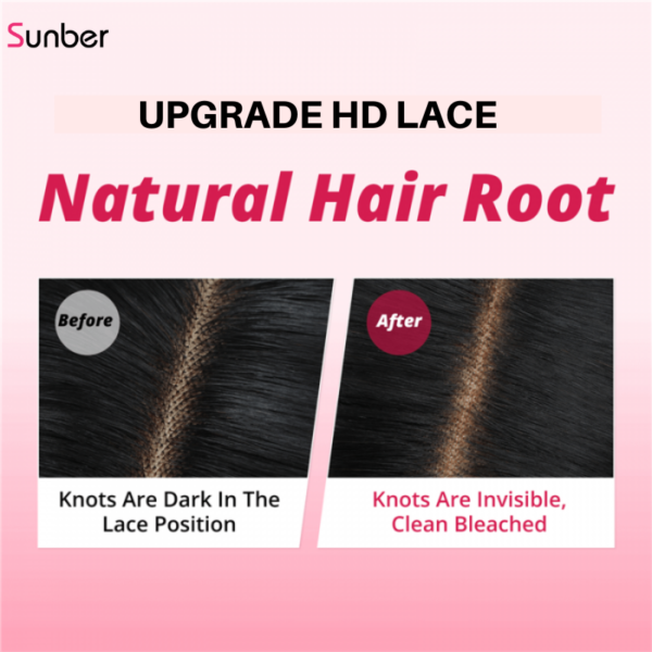 Sunber 5*5 Glueless HD Lace Closure Wig Deep Wave Human Hair Wigs - 16 / 200%