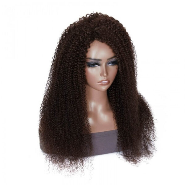 Clearance Sale Sunber Dark Brown Color Kinky Curly Glueless Wigs Human Hair Wigs 180% Density Flash Sale - 24