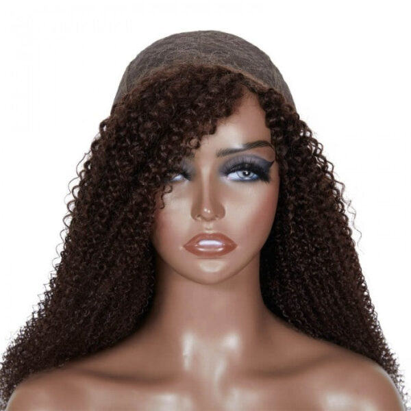 Clearance Sale Sunber Dark Brown Color Kinky Curly Glueless Wigs Human Hair Wigs 180% Density Flash Sale - 24