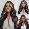 Extra 70% Off Sunber 7×5 Bye Bye Knots Chocolate Brown With Blonde Highlights Pre-Cut Lace Body Wave Wig - 14 / 13×4 Pre-Everything