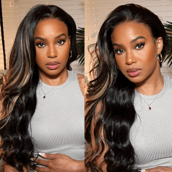 Extra 70% Off Sunber 7×5 Bye Bye Knots Chocolate Brown With Blonde Highlights Pre-Cut Lace Body Wave Wig - 14 / 13×4 Pre-Everything
