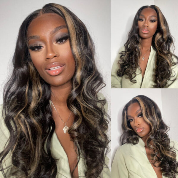 Extra 70% Off Sunber 7×5 Bye Bye Knots Chocolate Brown With Blonde Highlights Pre-Cut Lace Body Wave Wig - 14 / 13×4 Pre-Everything