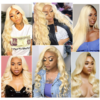 Sunber Hair 3 Bundles 613 Blonde Body Wave Human Hair Weaves With 4X4 Lace Closure - 14 16 18+14