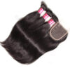 Sunber Hair Peruvian Straight Hair Bundles 3 Bundles With 4x4 inch Swiss Lace Closure, 8"-30" in stocks - 20 22 24+16