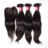 Sunber Hair Peruvian Straight Hair Bundles 3 Bundles With 4x4 inch Swiss Lace Closure, 8"-30" in stocks - 20 22 24+16