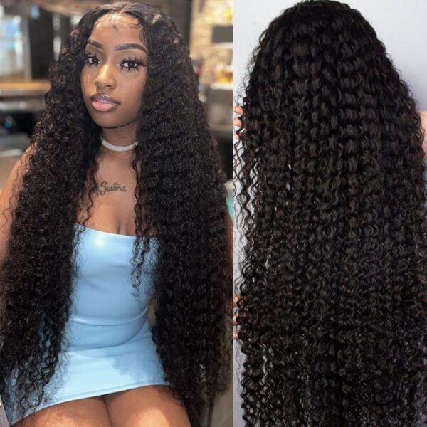 Flash Sale 0 Off Sunber Afro Kinky Curly 5x5 HD Transparent Lace Closure Wig 180% Density Glueless Human Hair Wig - 28