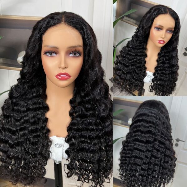 Sunber 5*5 Glueless HD Lace Closure Wig Deep Wave Human Hair Wigs - 16 / 200%