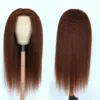 50% OFF Sunber Kinky Straight Reddish Brown Lace Front Wig Dark Auburn Copper Color Human Hair Wigs - 22 / 13*4 Lace Frontal