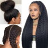 Extra 70% OFF | Sunber 4C Kinky Straight Lace Wig 13X4 Lace Front Human Hair Wigs With Baby Hair - 20 / 7*5 Bye Bye Knots