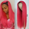 Sunber Straight Ombre Light Pink 13x4 Lace Front Wig With Baby Hair For Women - 18