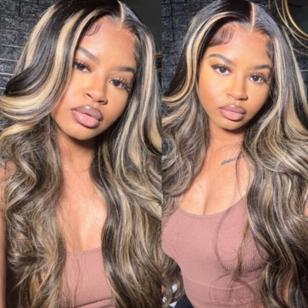 Extra 70% Off Sunber 7×5 Bye Bye Knots Chocolate Brown With Blonde Highlights Pre-Cut Lace Body Wave Wig - 14 / 13×4 Pre-Everything