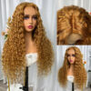 Sunber Honey Blonde Water Wave 13x4 Lace Front Wig With Baby Hair For Women - 16 / Luxury Density