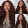 Extra 60% OFF | Sunber Reddish Brown Jerry Curly 13x4/7×5 Bye Bye Knots Lace Front Wig Real Human Hair - 20 / 7×5 Bye Bye Knots-180%