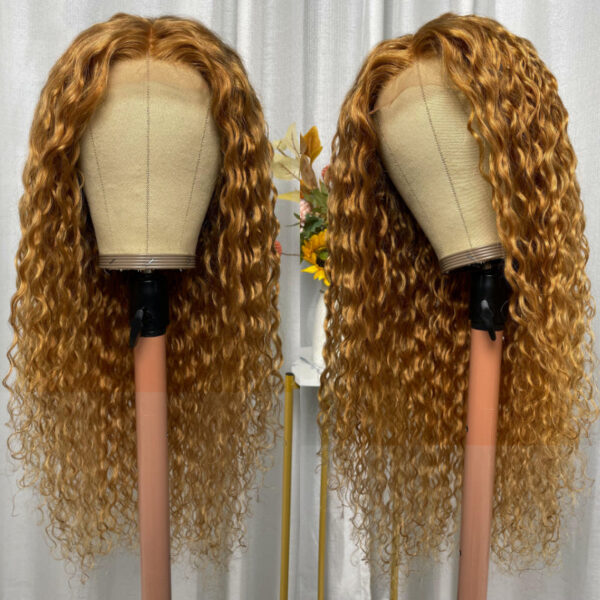 Sunber Honey Blonde Water Wave 13x4 Lace Front Wig With Baby Hair For Women - 16 / Luxury Density