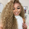 Sunber Honey Blonde Water Wave 13x4 Lace Front Wig With Baby Hair For Women - 16 / Luxury Density