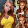 50% OFF Sunber Copper Brown Body Wave 13x4 Lace Front Wigs Pre-Plucked With Babyhair - 18 / 180%