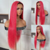 Sunber Straight Ombre Light Pink 13x4 Lace Front Wig With Baby Hair For Women - 18