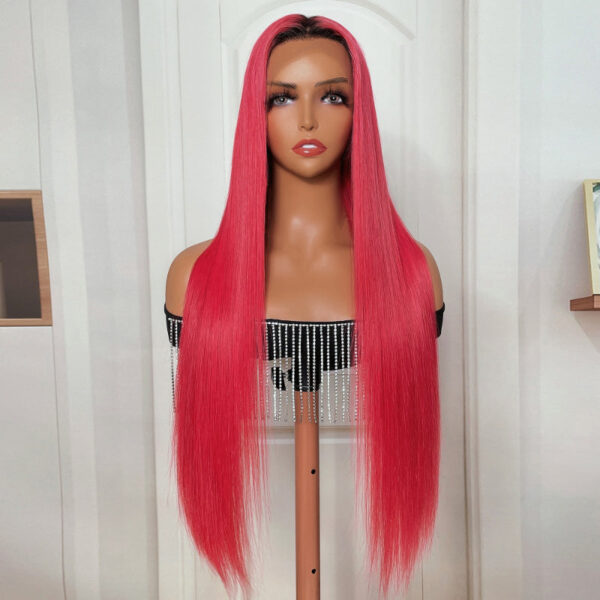 Sunber Straight Ombre Light Pink 13x4 Lace Front Wig With Baby Hair For Women - 18