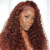 BOGO Sunber Reddish Brown Wet And Wavy 13*4 Lace Front Wigs Water Wave Pre-Plucked Human Hair Wigs - 16 / 13*4 Lace Frontal