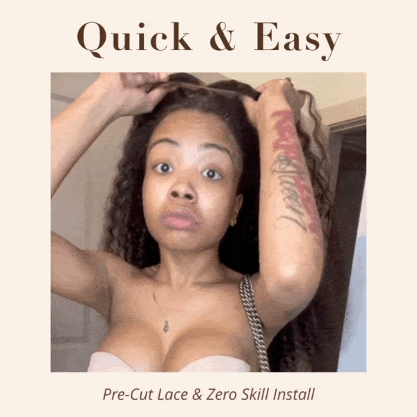 Sunber Reddish Brown Jerry Curly Pre Cut Glueless Lace Wig Human Hair Wigs Flash Sale - 24 / 6x4.75 Pre-Cut Lace