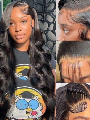 Sunber 6x4.75/ 7x5 Pre-Cut Lace Put On And Go Wigs Body Wave Pre-Plucked Hairline Beginner Friendly - 16 / 7*5 Bye Bye Knots-With Baby Hair / Bleached