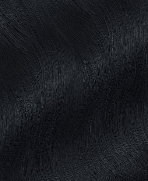 clip-in hair extensions #1 jet black. - 16" / Classic