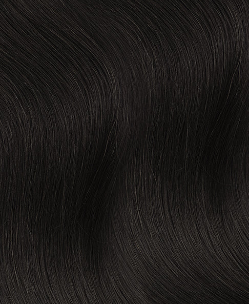 invisible clip-in hair extensions #1b natural black. - 24" / Extra Volume
