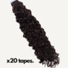 curly tape-in hair extensions #2 chocolate brown. - 14"/50g / Invisible