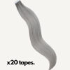 tape-in hair extensions salt & pepper. - 14"/50g / Invisible