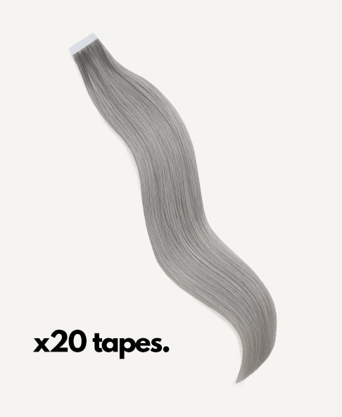 tape-in hair extensions salt & pepper. - 14"/50g / Invisible