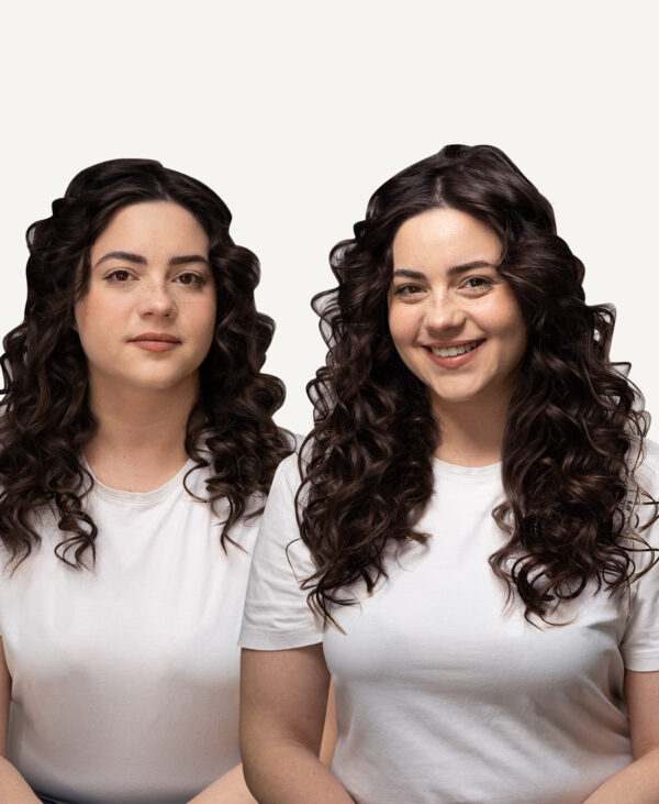 curly tape-in hair extensions #2 chocolate brown. - 14"/50g / Invisible