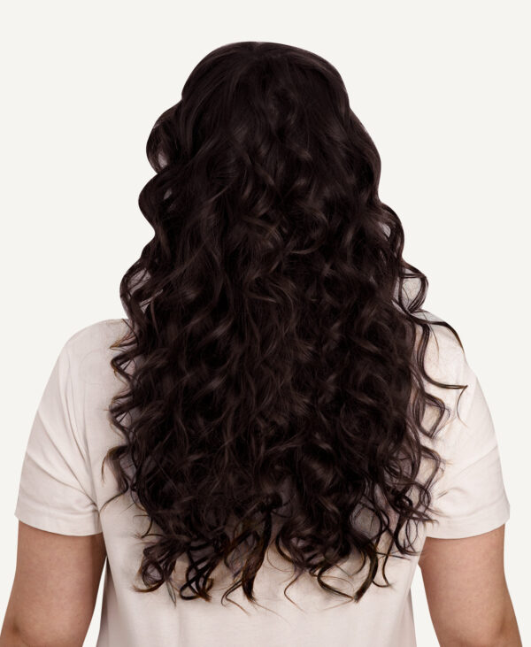 curly tape-in hair extensions #2 chocolate brown. - 14"/50g / Invisible