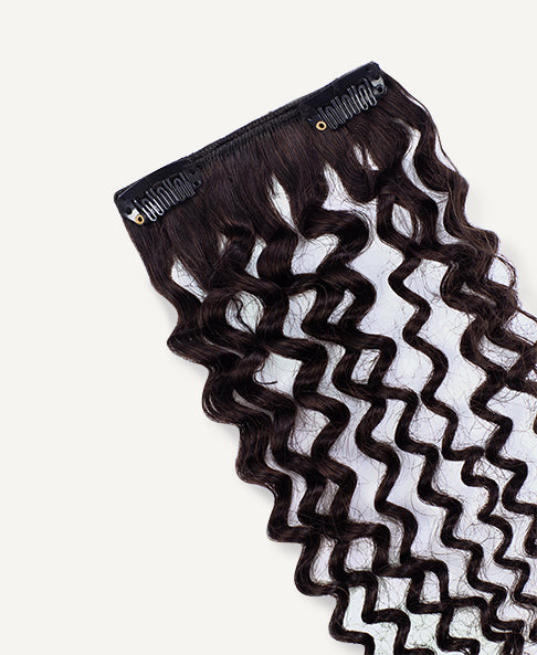 clip-in hair extensions 3C #1b Natural Black - Classic / Invisible base / 24"