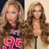Extra 70% OFF| Sunber Body Wave Honey Blonde Highlights 7x5 Pre-Cut Lace Closure Human Hair Wig - 14 / 7x5 Bye Bye Knots-With Baby Hair