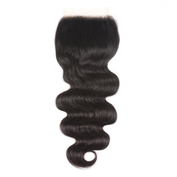 Sunber Hair Body Wave Transparent 5*5 Closure With Virgin Hair Weave 3 Bundles - 16 16 16+16 / Free Part
