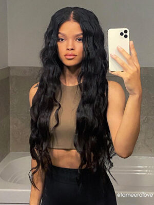 clip-in volumizer #1b natural black. - 14" / 1 x Extra-large weft