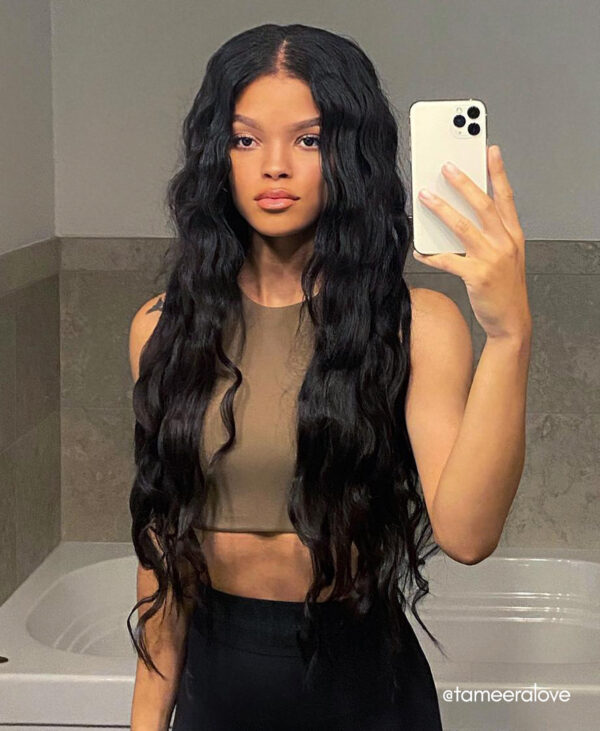 clip-in volumizer #1b natural black. - 14" / 1 x Extra-large weft