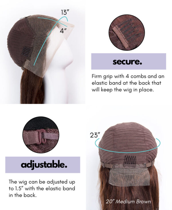 front lace human wig - 20" chocolate brown.